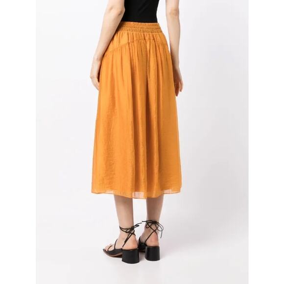 Vince Smocked Waist Midi Skirt - Picture 1 of 6